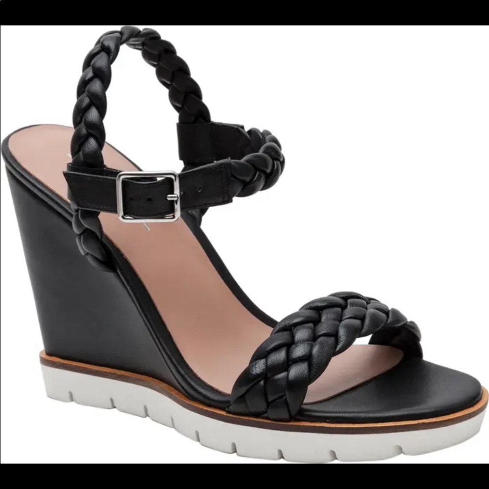 Linea Paolo Black Wedge Sandal